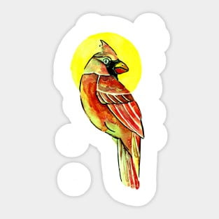 Northern Cardinal in Gold Sticker